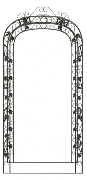 Dekoratív Fekete Acél Kerti Boltív - 116x45x240 cm