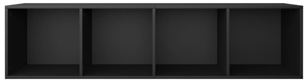 Fekete szerelt fa könyv-/TV-szekrény 36 x 30 x 143 cm