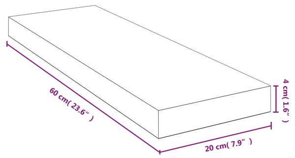 Bambusz fali polc 60x20x4 cm