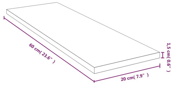 Bambusz fali polc 60x20x1,5 cm