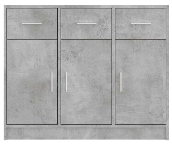 Modern Tálalószekrény - Beton Szürke - 91x28x75 cm