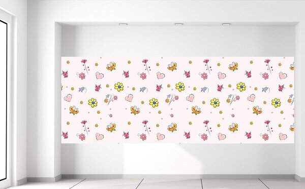 Gario Fotótapéta Virágok lepkékkel Anyag: Öntapadó, Méret: 268 x 100 cm