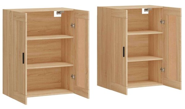 2 db Sonoma Tölgy Fa Fali Szekrény - 69,5x34x90 cm