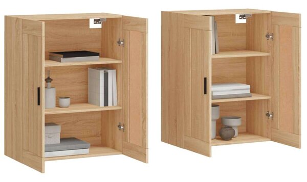 2 db Sonoma Tölgy Fa Fali Szekrény - 69,5x34x90 cm