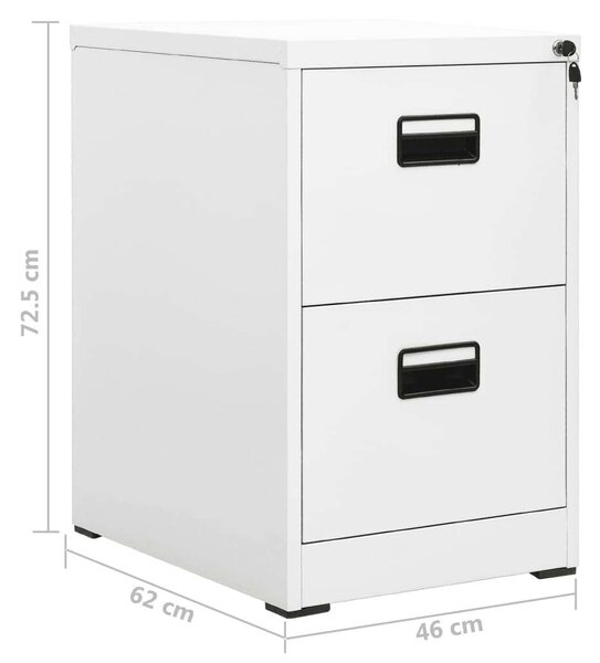 VAS-IRODA Acél Irattartó Szekrény - 2 Fiókos - 46x62x72,5 cm