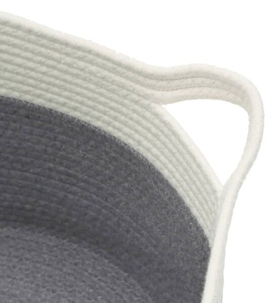 Szürke és fehér pamut tárolókosár Ø40 x 25 cm