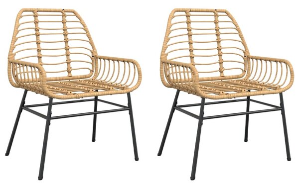 2 db barna polyrattan kerti szék