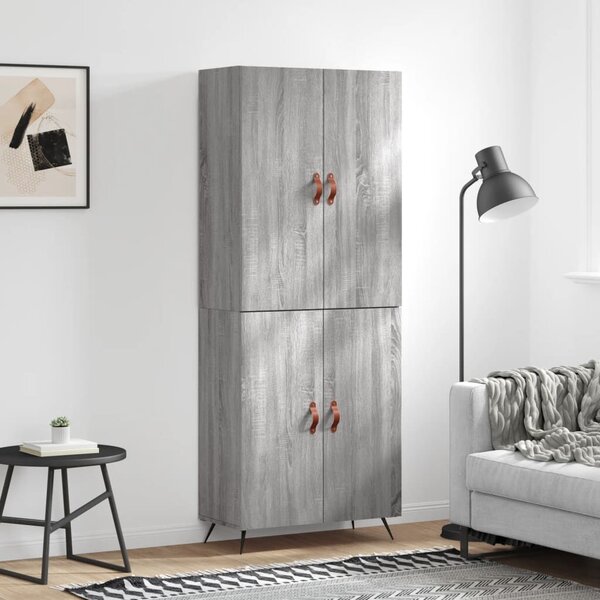 Szürke sonoma szerelt fa magasszekrény 69,5 x 34 x 180 cm