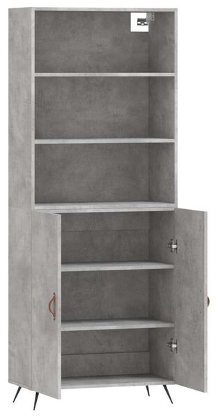 Modern Fa Magasszekrény - Betonszürke - 69,5x34x180 cm