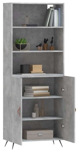 Modern Fa Magasszekrény - Betonszürke - 69,5x34x180 cm