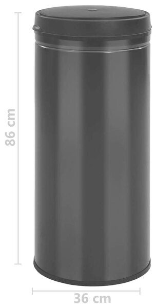 Automatikus Szemeteskuka - 80 Liter - Fekete Szénacél