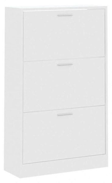 Fehér Cipősszekrény - 3 Fiók - 63x24x103 cm