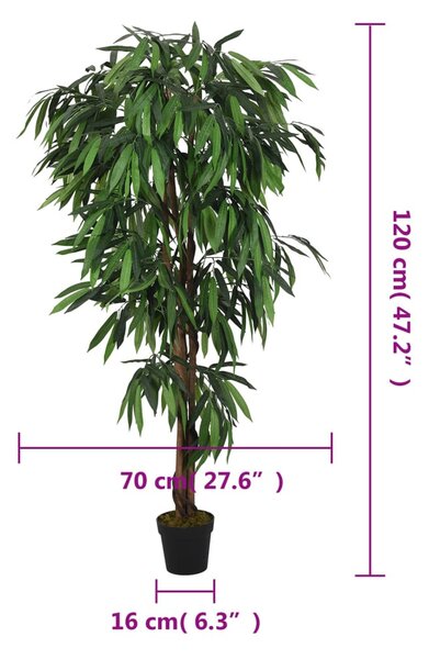 Zöld mű mangófa 450 levéllel 120 cm