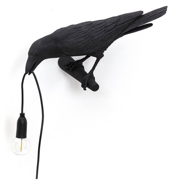 Seletti - Bird Lamp Looking Left Kültéri Fali Lámpa Black - Lampemesteren