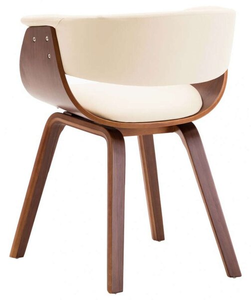 Modern Fa Étkezőszék - Krémszínű Műbőr - 72cm