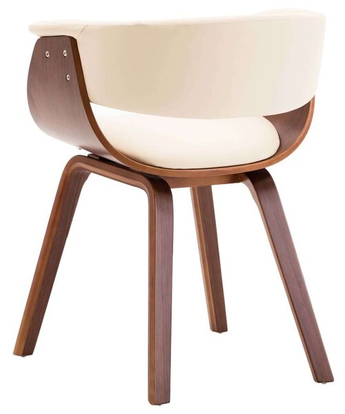 Modern Fa Étkezőszék - Krémszínű Műbőr - 72cm