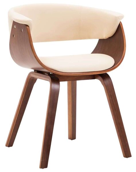 Modern Fa Étkezőszék - Krémszínű Műbőr - 72cm