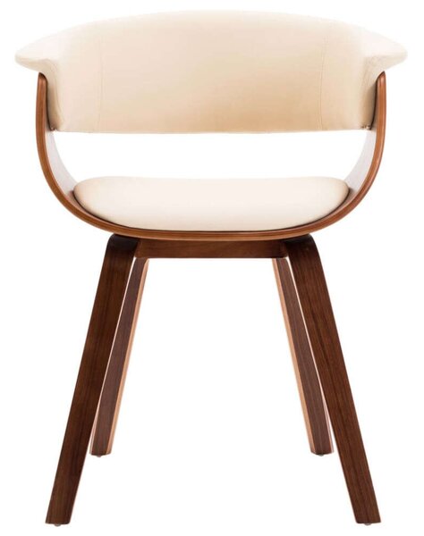 Modern Fa Étkezőszék - Krémszínű Műbőr - 72cm