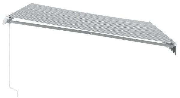 Antracitszürke-fehér kézzel kihúzható napellenző 400 x 300 cm