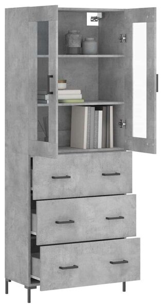 VidaXL Magasszekrény - Fa - Betonszürke - 180cm