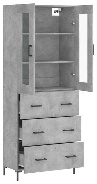 VidaXL Magasszekrény - Fa - Betonszürke - 180cm
