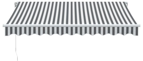 Antracitszürke-fehér LED-es kézi napellenző 300 x 250 cm