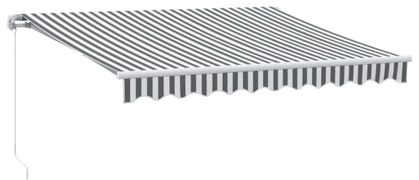 Antracitszürke-fehér LED-es kézi napellenző 300 x 250 cm