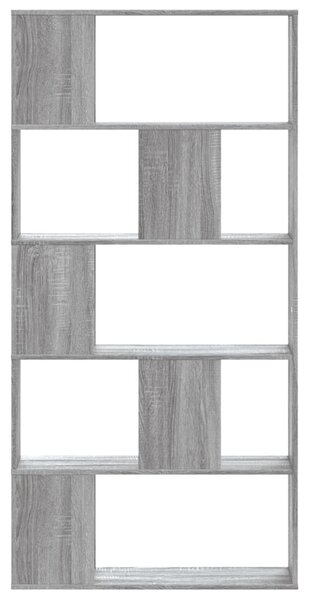 5 szintes szürke sonoma színű fa könyvespolc 80,5x23,5x162,5 cm