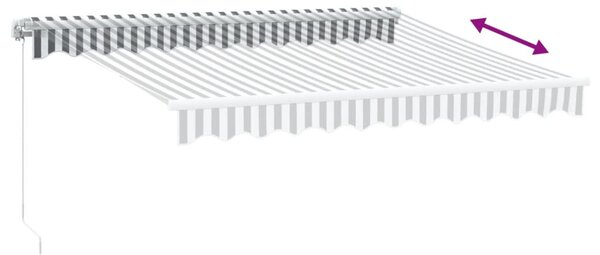 Antracitszürke-fehér LED-es kézi napellenző 300 x 250 cm