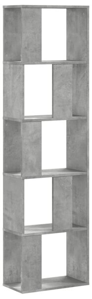 5 szintes betonszürke szerelt fa könyvespolc 45x23,5x162,5 cm