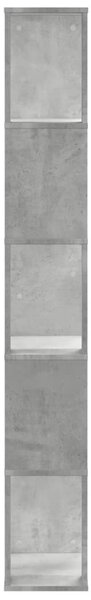 5 szintes betonszürke szerelt fa könyvespolc 45x23,5x162,5 cm