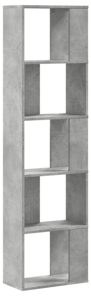 5 szintes betonszürke szerelt fa könyvespolc 45x23,5x162,5 cm