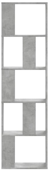 5 szintes betonszürke szerelt fa könyvespolc 45x23,5x162,5 cm