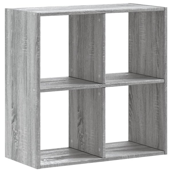 Szürke sonoma színű szerelt fa könyvespolc 68,5 x 32 x 68,5 cm