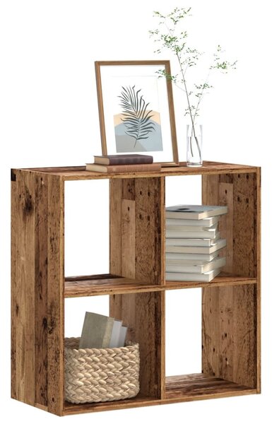 Antik fa színű szerelt fa könyvespolc 68,5 x 32 x 68,5 cm