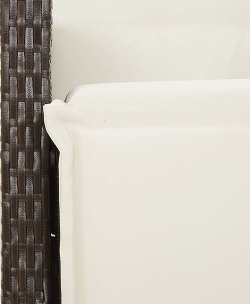 11 részes barna polyrattan kerti bisztrógarnitúra párnákkal