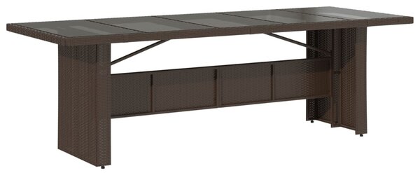 11 részes barna polyrattan kerti bisztrógarnitúra párnákkal