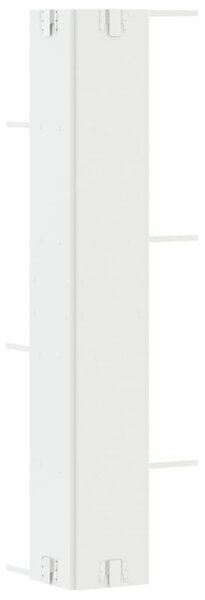 Fehér szerelt fa fali sarokpolc 36,5 x 36,5 x 140 cm