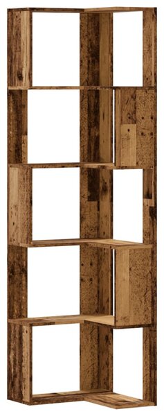 5 szintes antik fa szerelt fa sarok könyvespolc 50 x 50 x 179cm