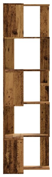 5 szintes antik fa szerelt fa sarok könyvespolc 50 x 50 x 179cm