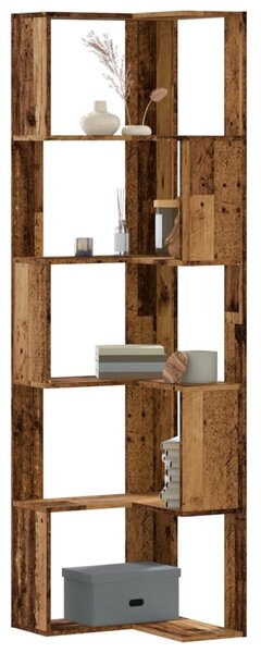 5 szintes antik fa szerelt fa sarok könyvespolc 50 x 50 x 179cm