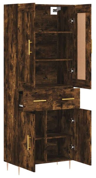 VidaXL füstös tölgy színű szerelt fa magasszekrény 69,5 x 34 x 180 cm