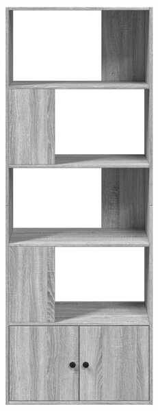 Szürke sonoma színű szerelt fa könyvespolc 70 x 36 x 189 cm