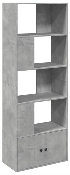 Betonszürke szerelt fa könyvespolc 70 x 36 x 189 cm