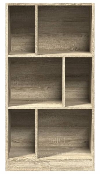 Sonoma tölgy színű szerelt fa könyvszekrény 57x28,5x107,5 cm