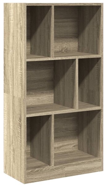 Sonoma tölgy színű szerelt fa könyvszekrény 57x28,5x107,5 cm