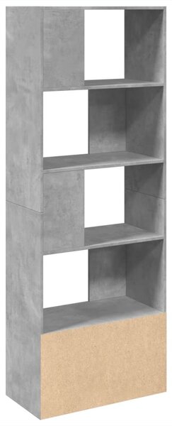 Betonszürke szerelt fa könyvespolc 70 x 36 x 189 cm