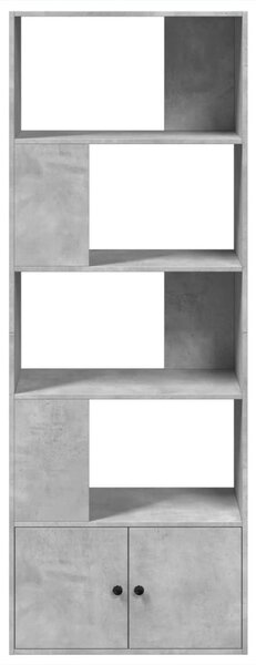 Betonszürke szerelt fa könyvespolc 70 x 36 x 189 cm