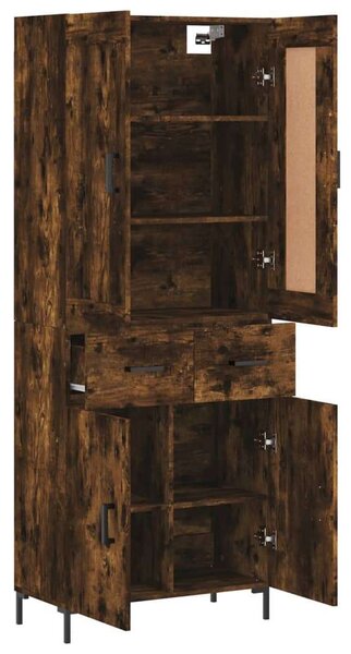 VidaXL füstös tölgy színű szerelt fa magasszekrény 69,5 x 34 x 180 cm