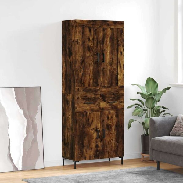 VidaXL füstös tölgy színű szerelt fa magasszekrény 69,5 x 34 x 180 cm